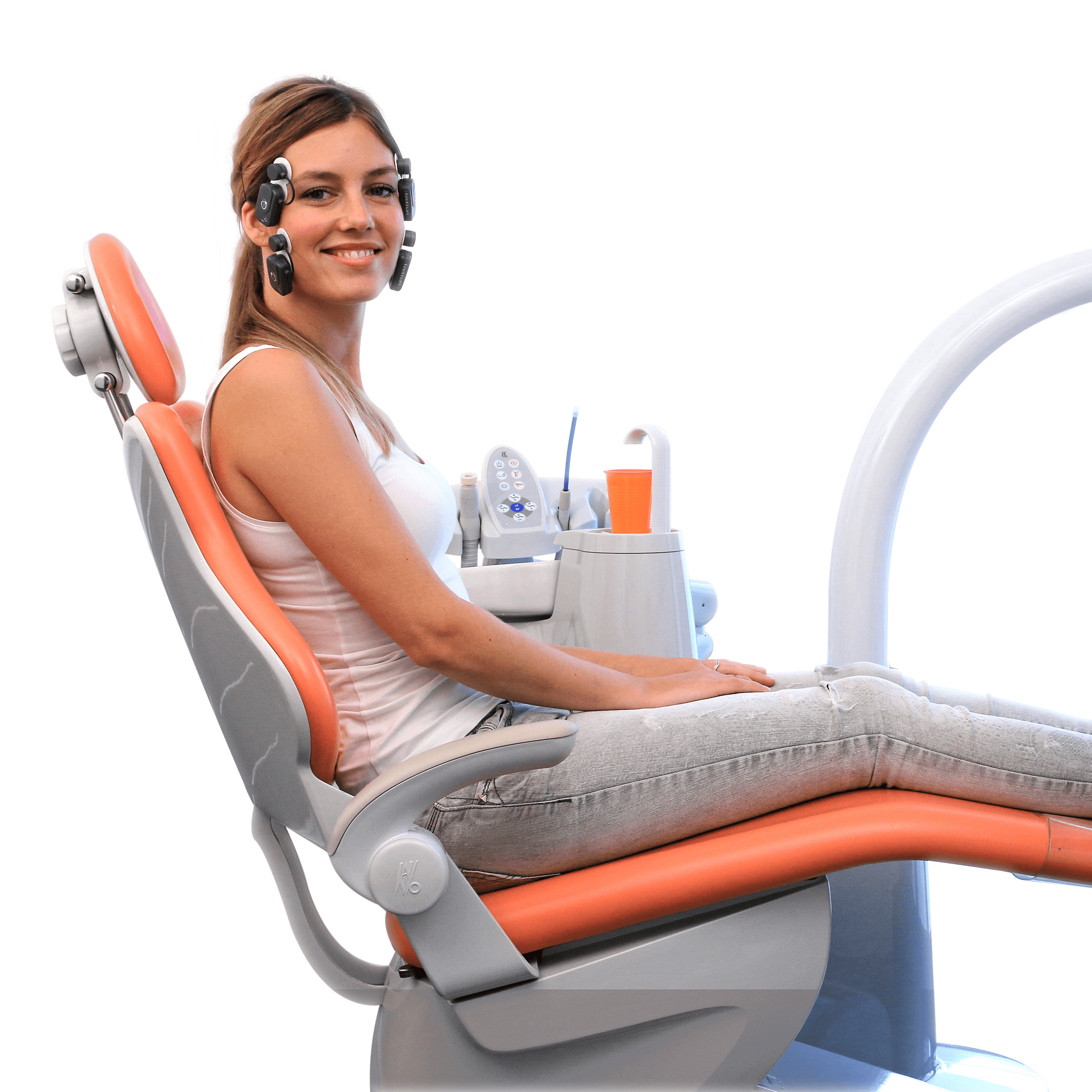 Paziente durante un'analisi digitale Teethan nello studio dentistico